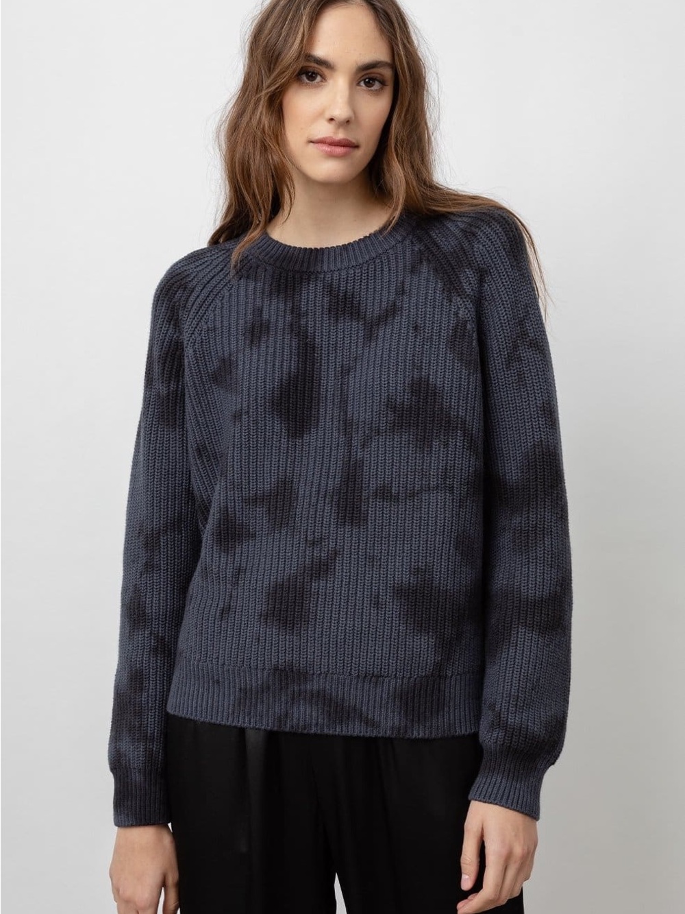 Rails Venus Crew Sweater - Black & Grey Tie Dye